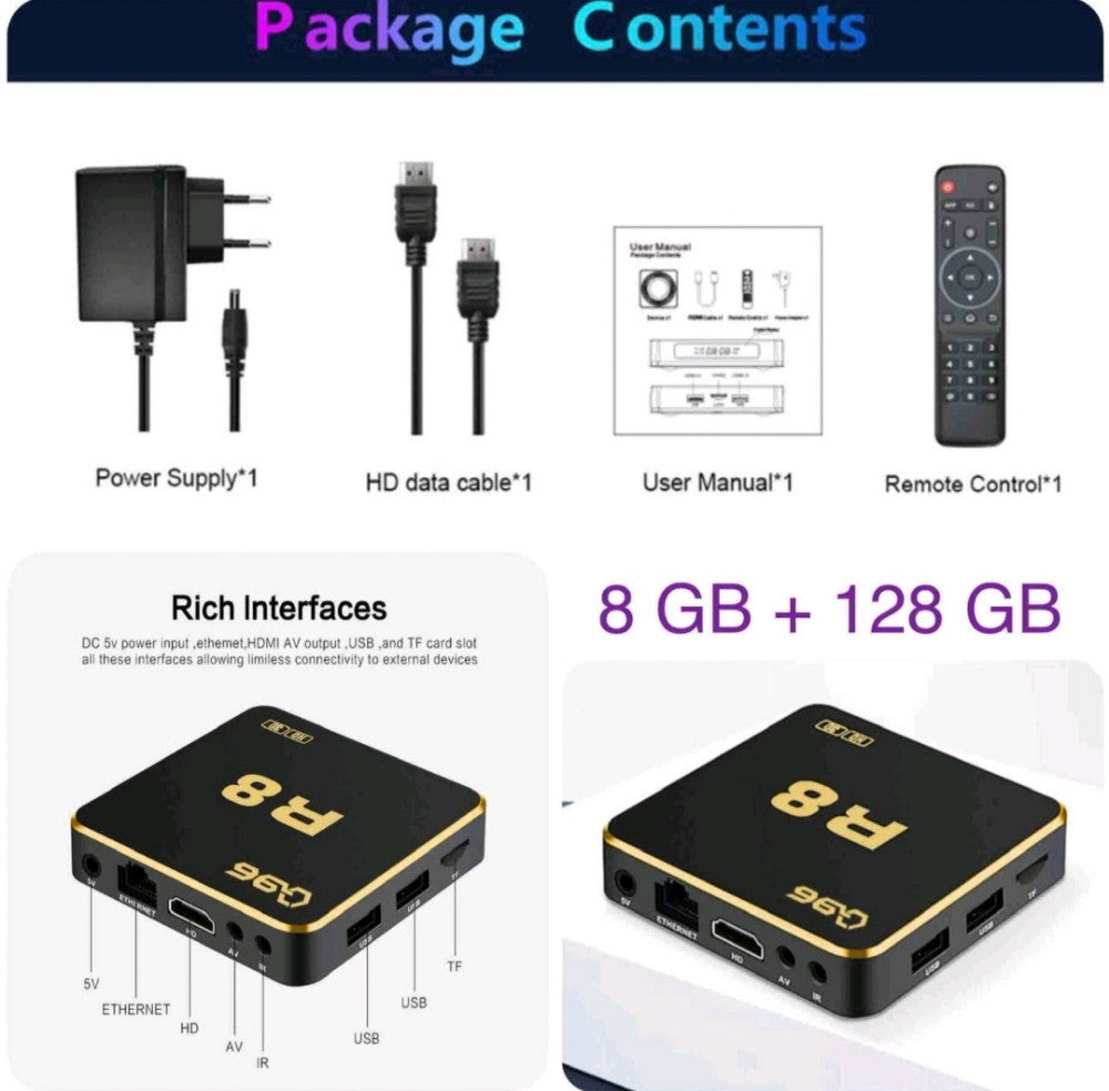 Android TV BOX 8GB RAM 128 GB MEMORIJE